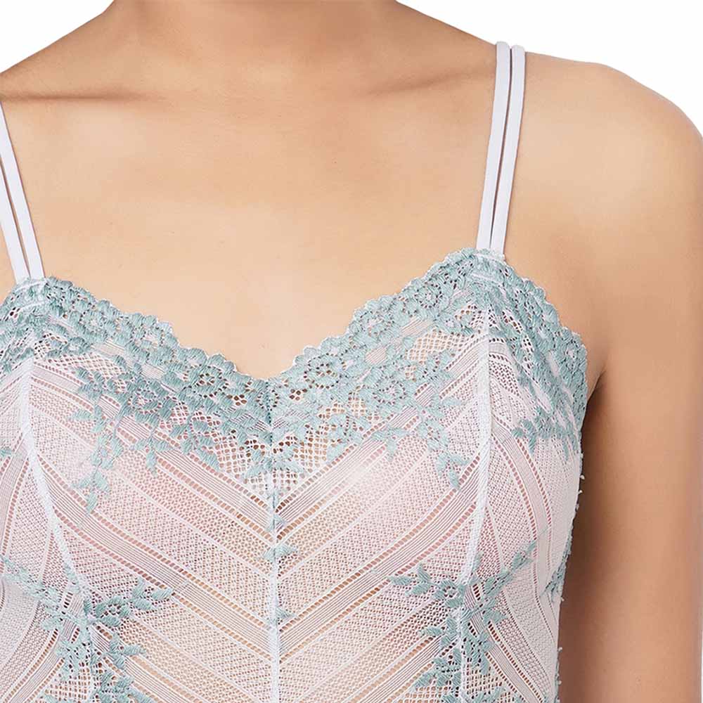 Embrace Lace  Non Padded  Non Wired Bridal Wear Short Lace Babydoll Chemise - Grey