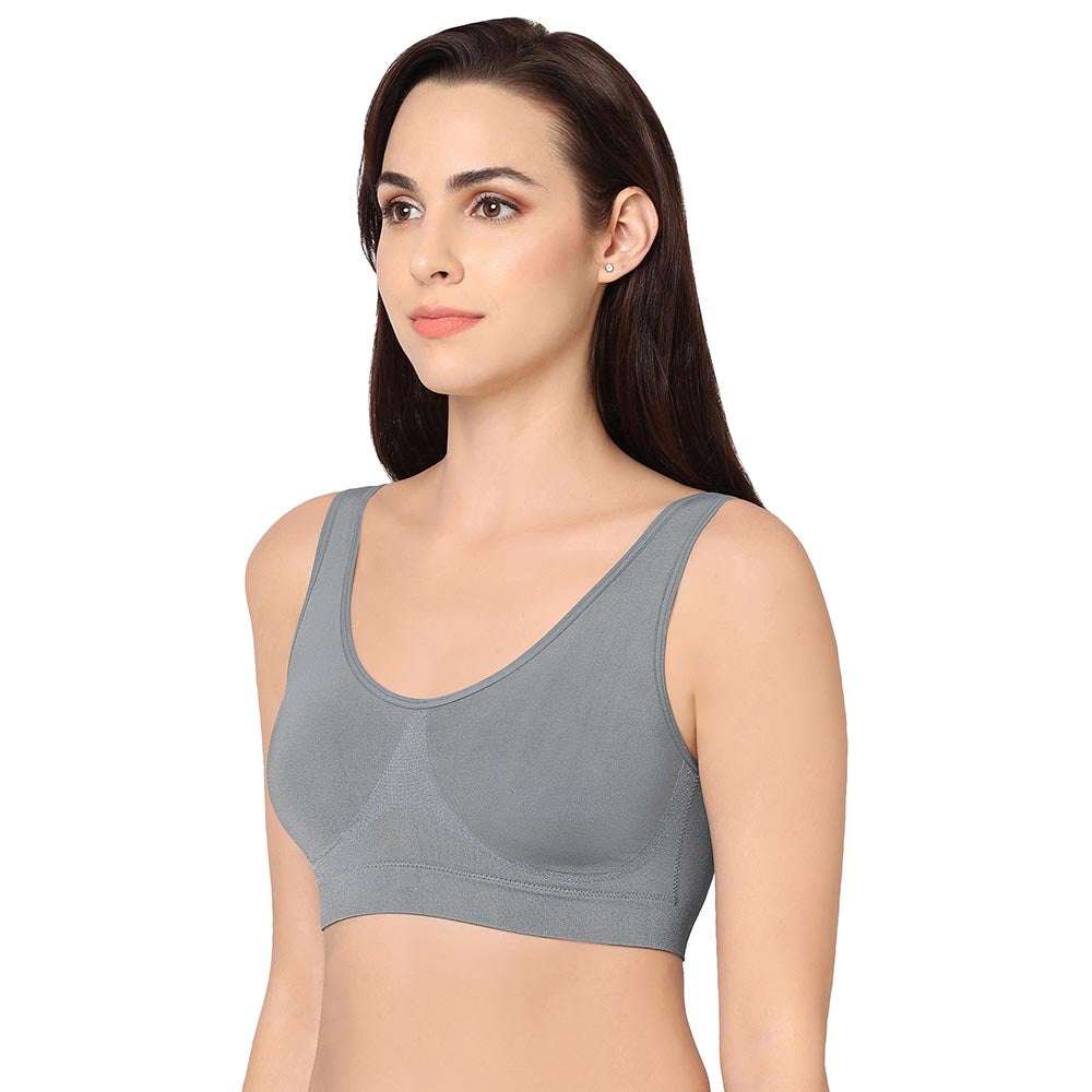 Buy B-Smooth Padded Non-wired Full Cup Everyday Wear Full coverage Bralette  - Grey Online