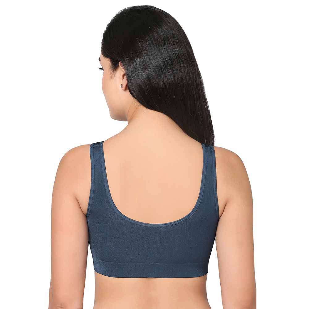 B-Smooth Padded Non-wired Full Cup Everyday Wear Full coverage Bralette - Navy Blue