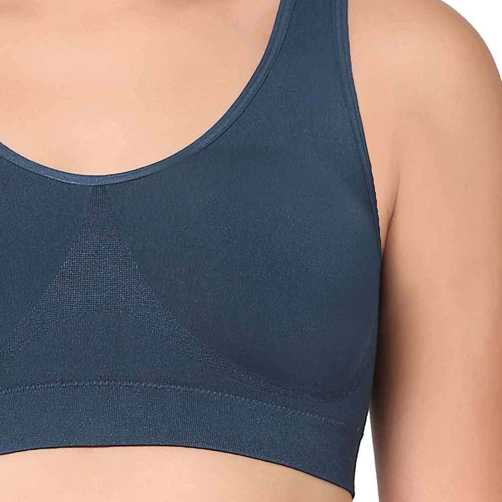 B-Smooth Padded Non-wired Full Cup Everyday Wear Full coverage Bralette - Navy Blue