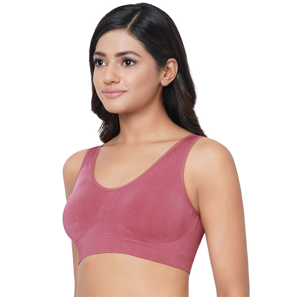 B-Smooth Padded Non-wired Full Cup Everyday Wear Full coverage Bralette - Pink
