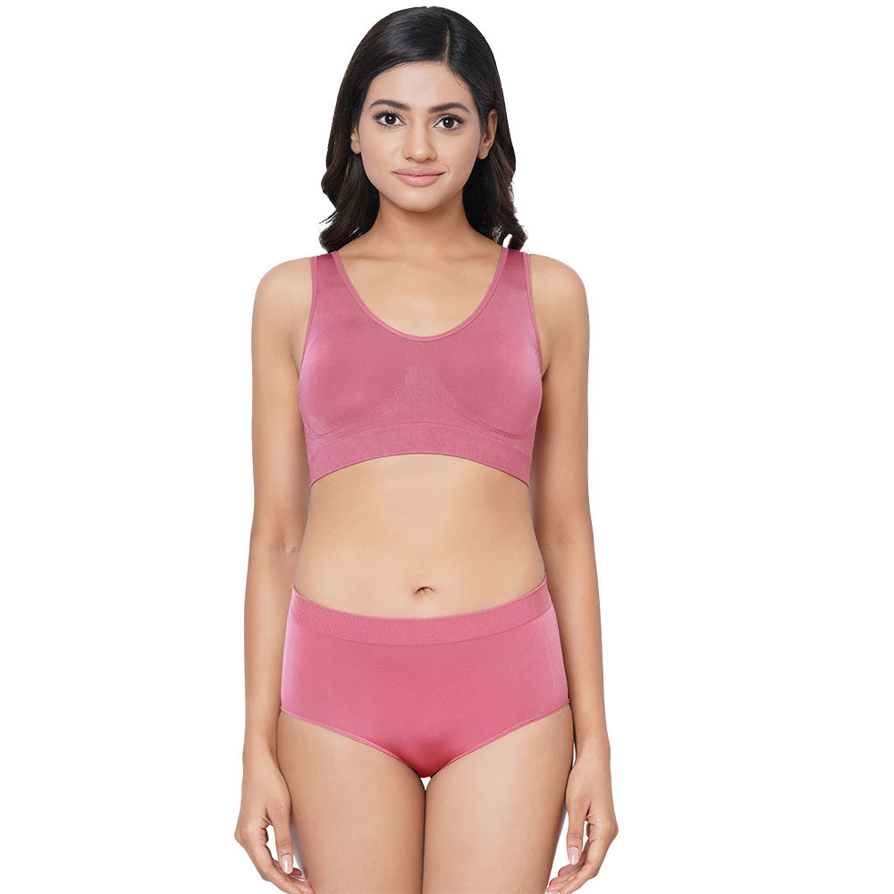 B-Smooth Padded Non-wired Full Cup Everyday Wear Full coverage Bralette - Pink