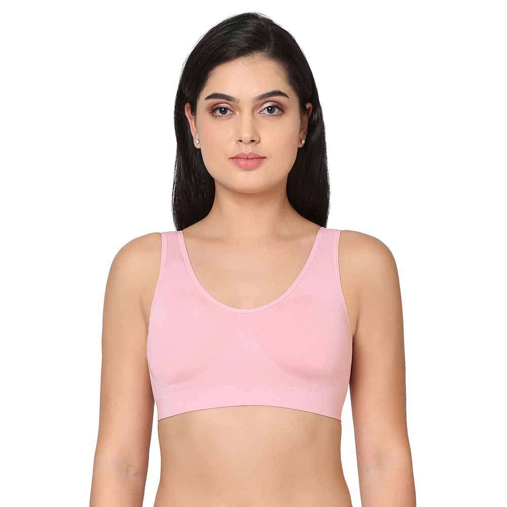 B-Smooth Padded Non-wired Full Cup Everyday Wear Full coverage Bralette - Light Pink