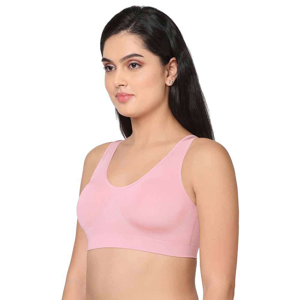B-Smooth Padded Non-wired Full Cup Everyday Wear Full coverage Bralette - Light Pink