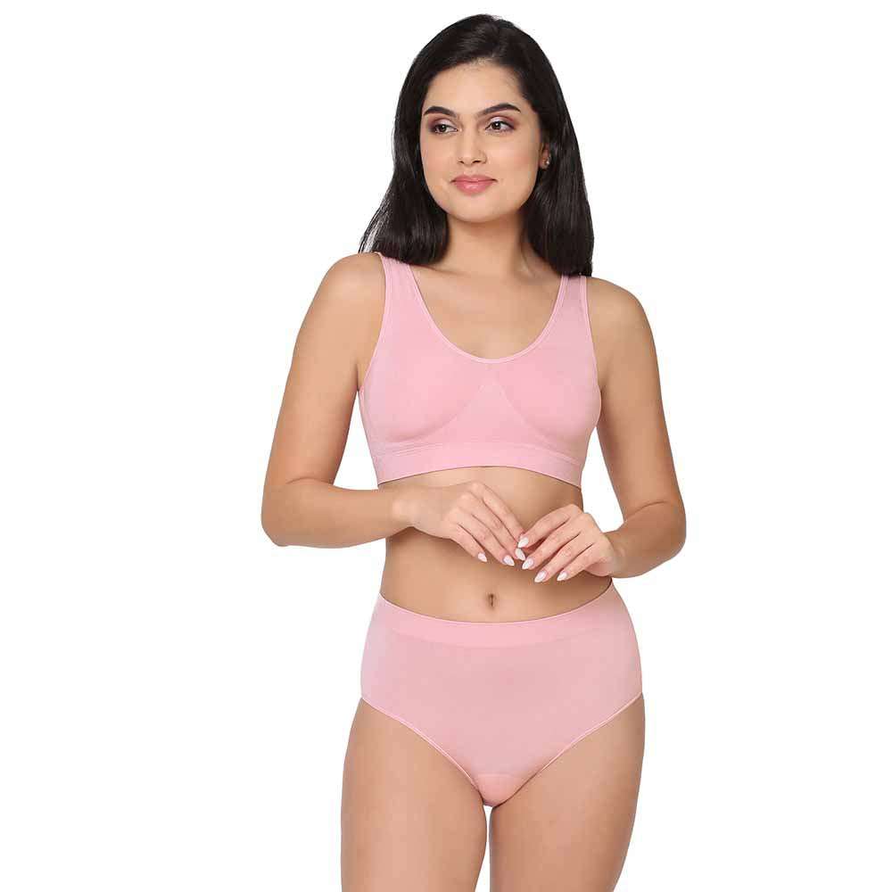 B-Smooth Padded Non-wired Full Cup Everyday Wear Full coverage Bralette - Light Pink