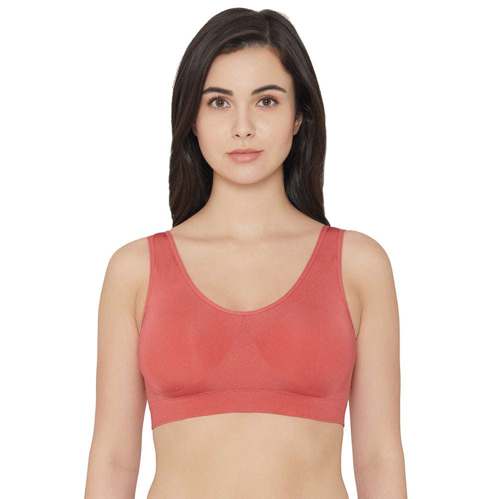 B-Smooth Padded Non-wired Full Cup Everyday Wear Full coverage Bralette - Red