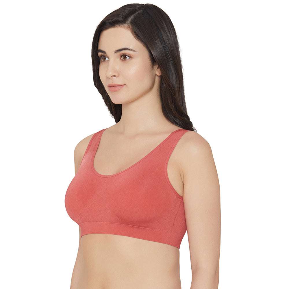 B-Smooth Padded Non-wired Full Cup Everyday Wear Full coverage Bralette - Red
