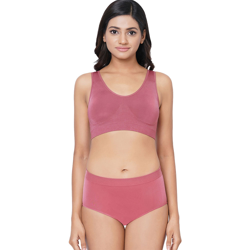 B-Smooth High Waist Full Coverage Everyday Wear Brief Panty - Pink