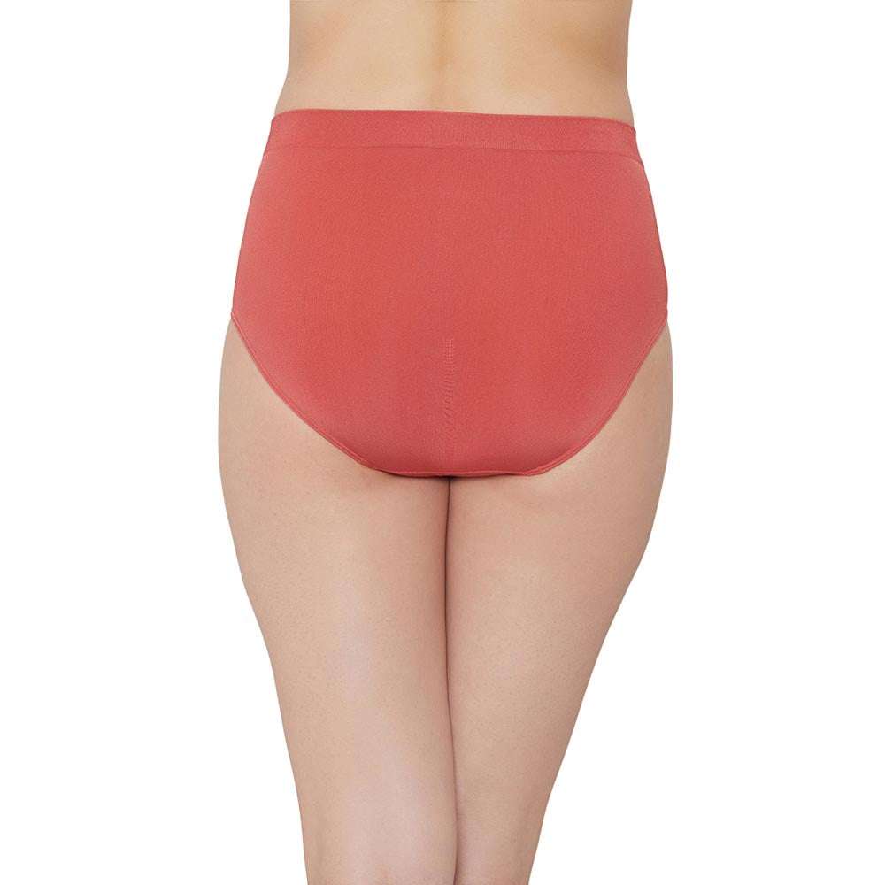 B-Smooth High Waist Full Coverage Everyday Wear Brief Panty - Red