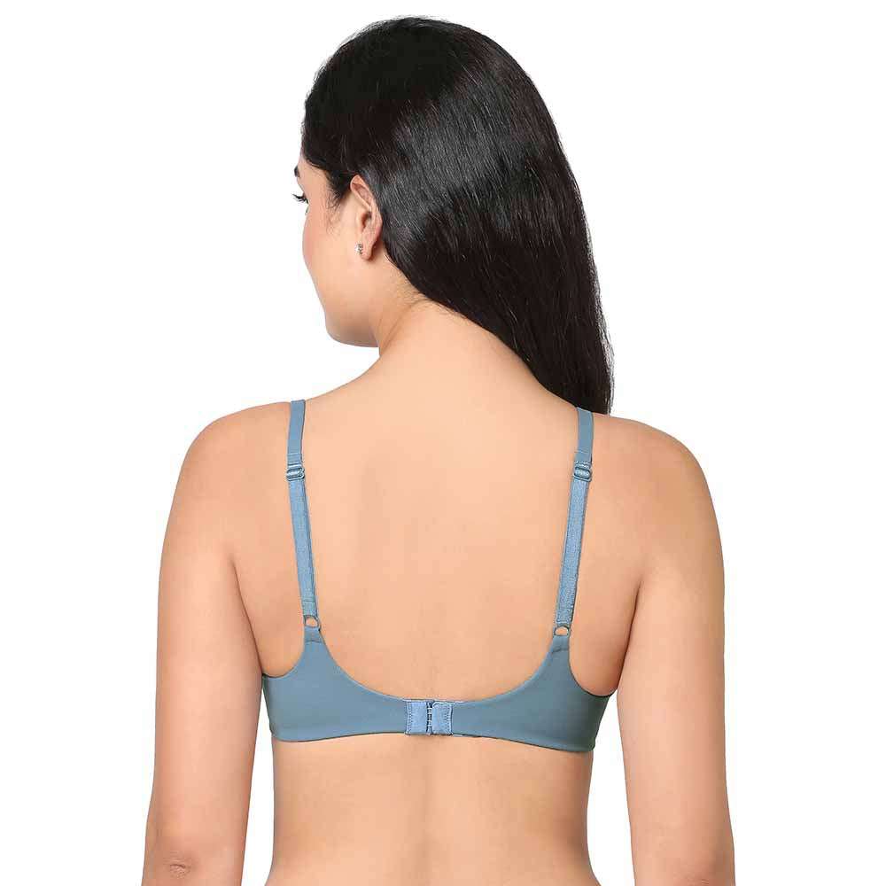 How Perfect Padded Non-wired 3/4th Cup Medium Coverage Seamless T-Shirt Bra - Blue
