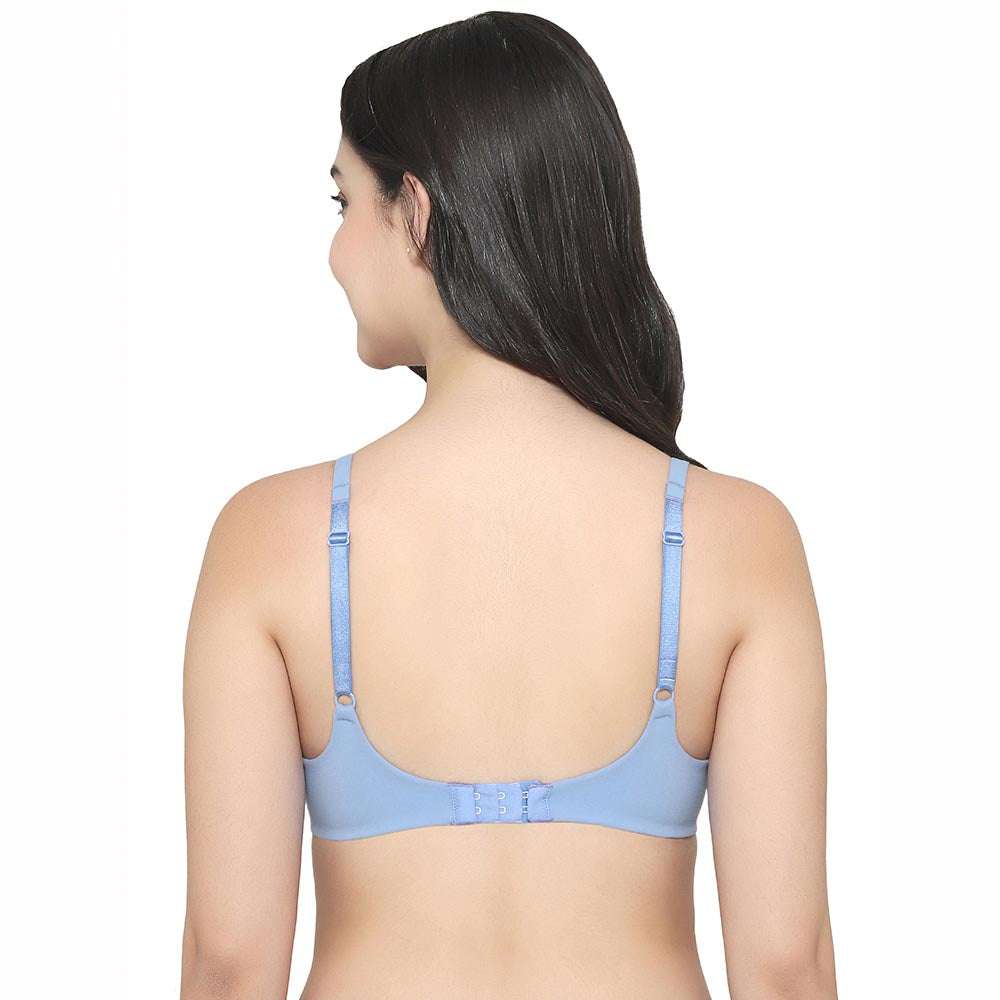 How Perfect Padded Non-wired 3/4th Cup Medium Coverage Seamless T-Shirt Bra - Sky Blue