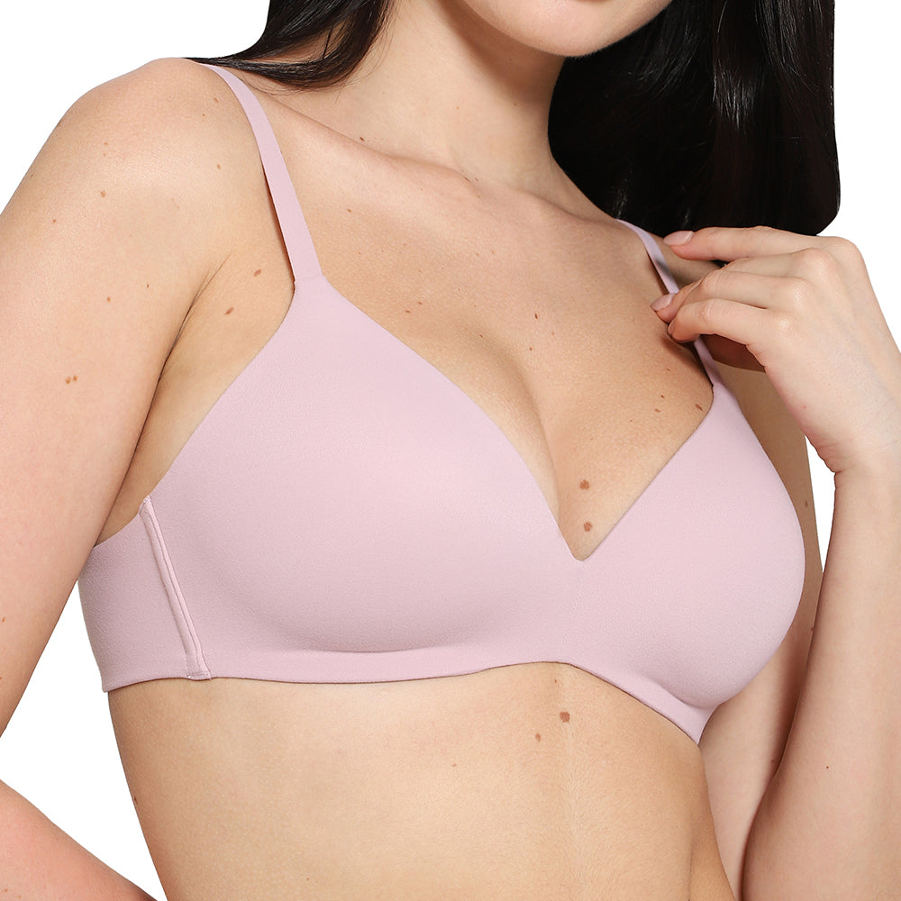 How Perfect Padded Non-wired 3/4th Cup Medium Coverage Seamless T-Shirt Bra - Pink