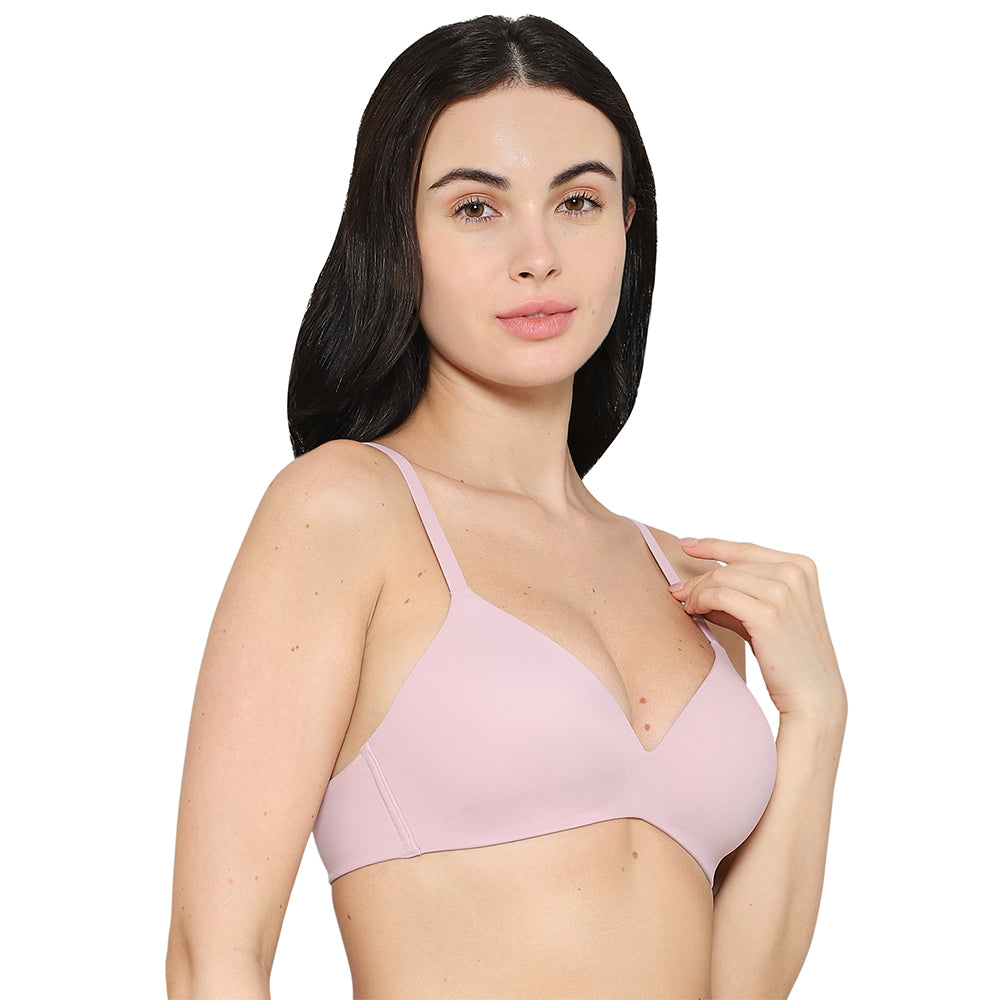 How Perfect Padded Non-wired 3/4th Cup Medium Coverage Seamless T-Shirt Bra - Pink