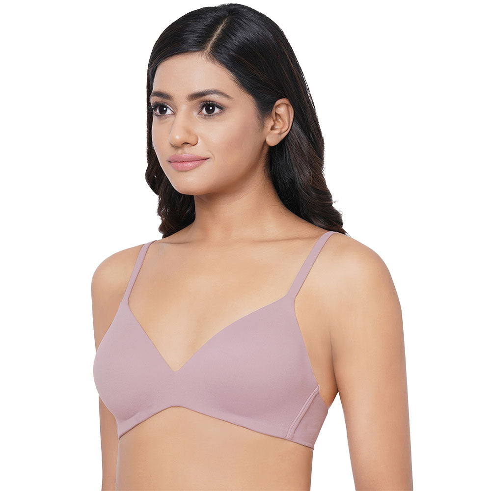 How Perfect Padded Non-wired 3/4th Cup Medium Coverage Seamless T-Shirt Bra - Mauve