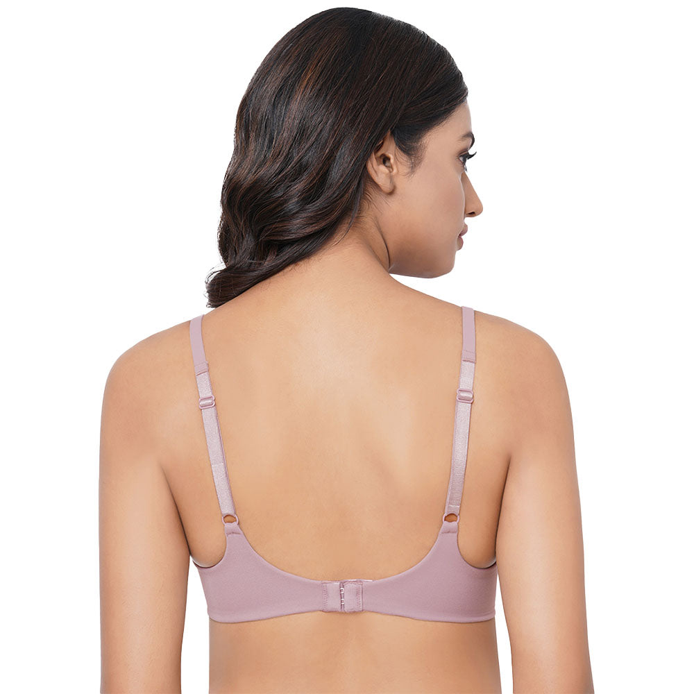 How Perfect Padded Non-wired 3/4th Cup Medium Coverage Seamless T-Shirt Bra - Mauve