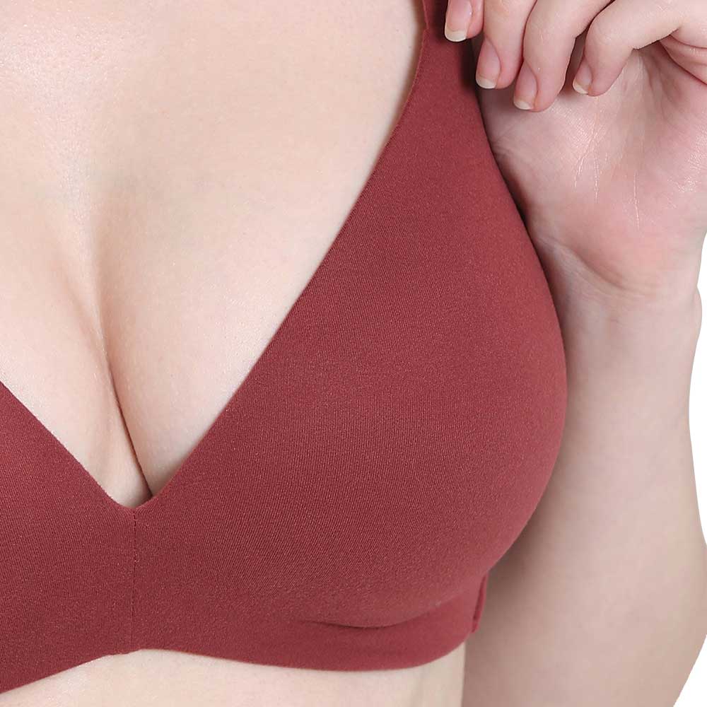 How Perfect Padded Non-wired 3/4th Cup Medium Coverage Seamless T-Shirt Bra - Maroon