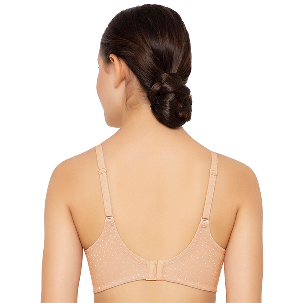 Back Appeal Non Padded Non-Wired Full Cup Everyday Wear Plus Size Seamless Full Support Bra - Beige