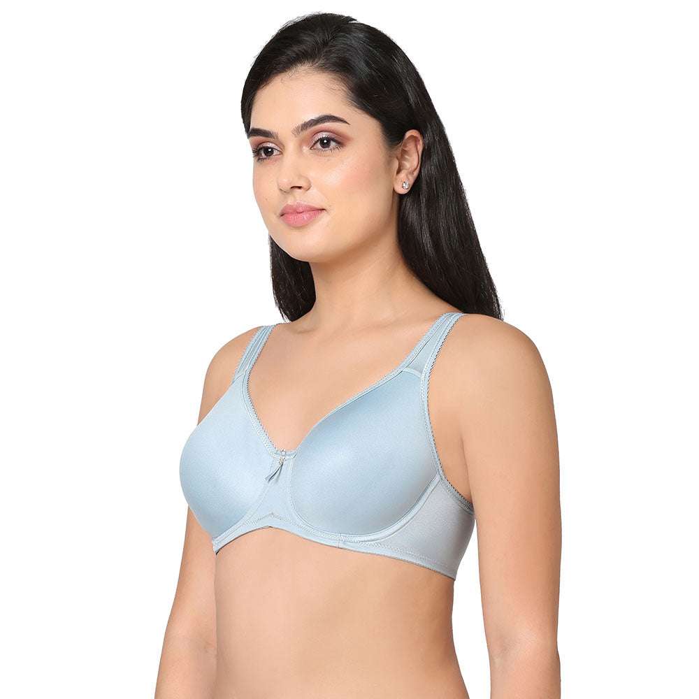 Basic Beauty Lightly Padded Wired Full Cup Everyday Wear Full coverage T-Shirt Bra - Light Blue