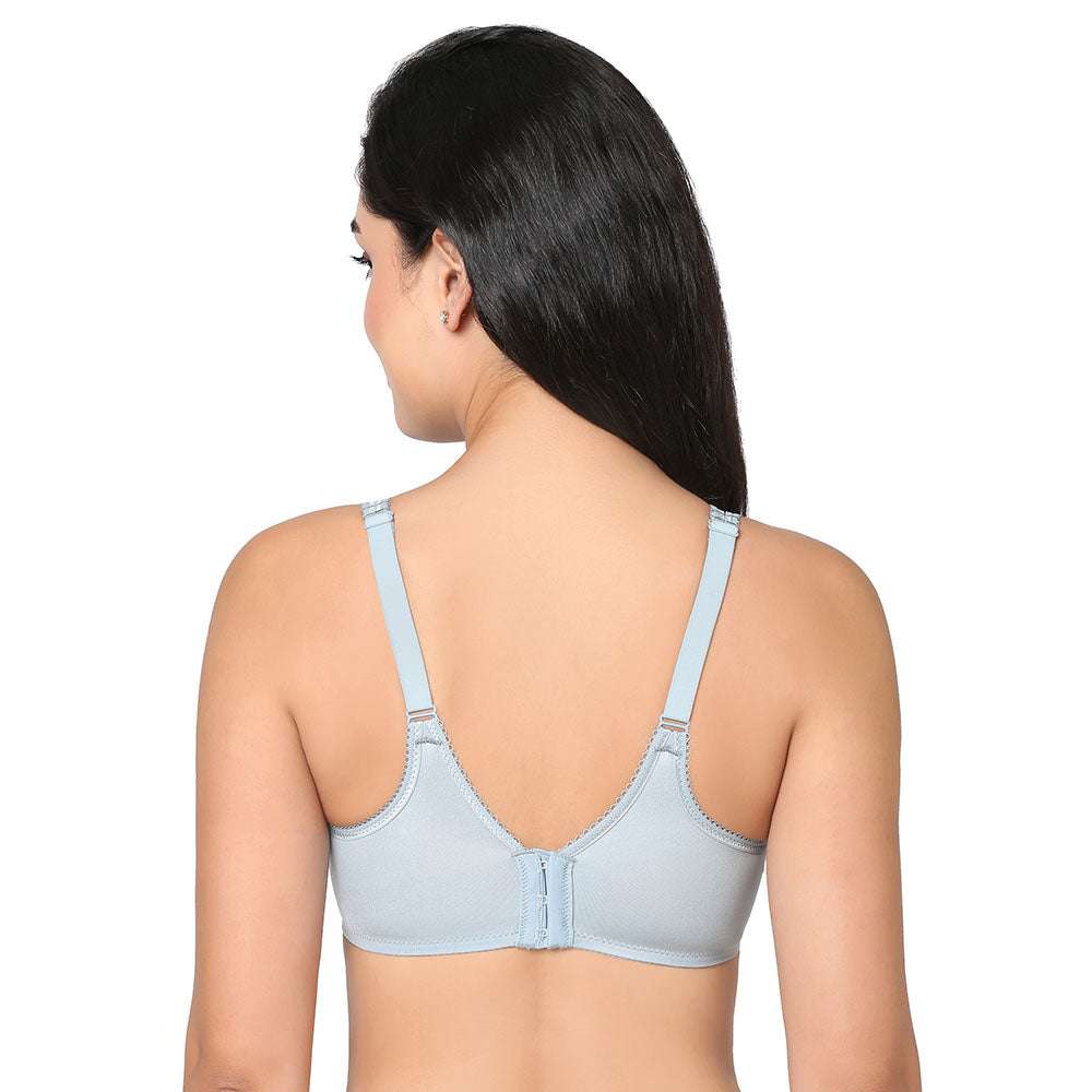 Basic Beauty Lightly Padded Wired Full Cup Everyday Wear Full coverage T-Shirt Bra - Light Blue