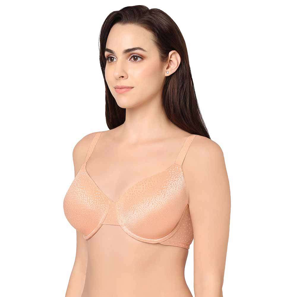 Back Appeal Contour Lightly Padded  Wired Full Cup Everyday Wear Plus Size Full Support Bra - Peach