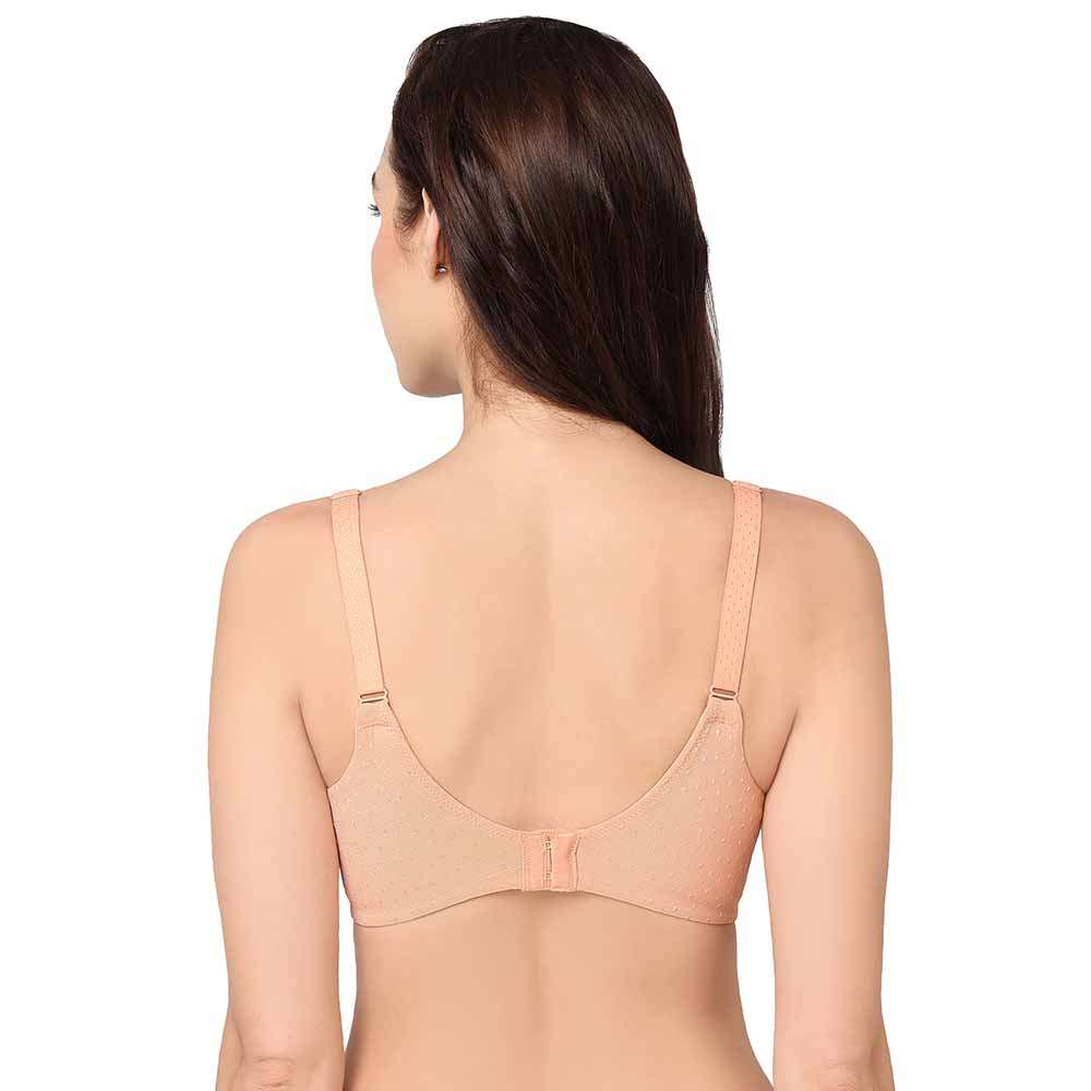 Back Appeal Contour Lightly Padded  Wired Full Cup Everyday Wear Plus Size Full Support Bra - Peach