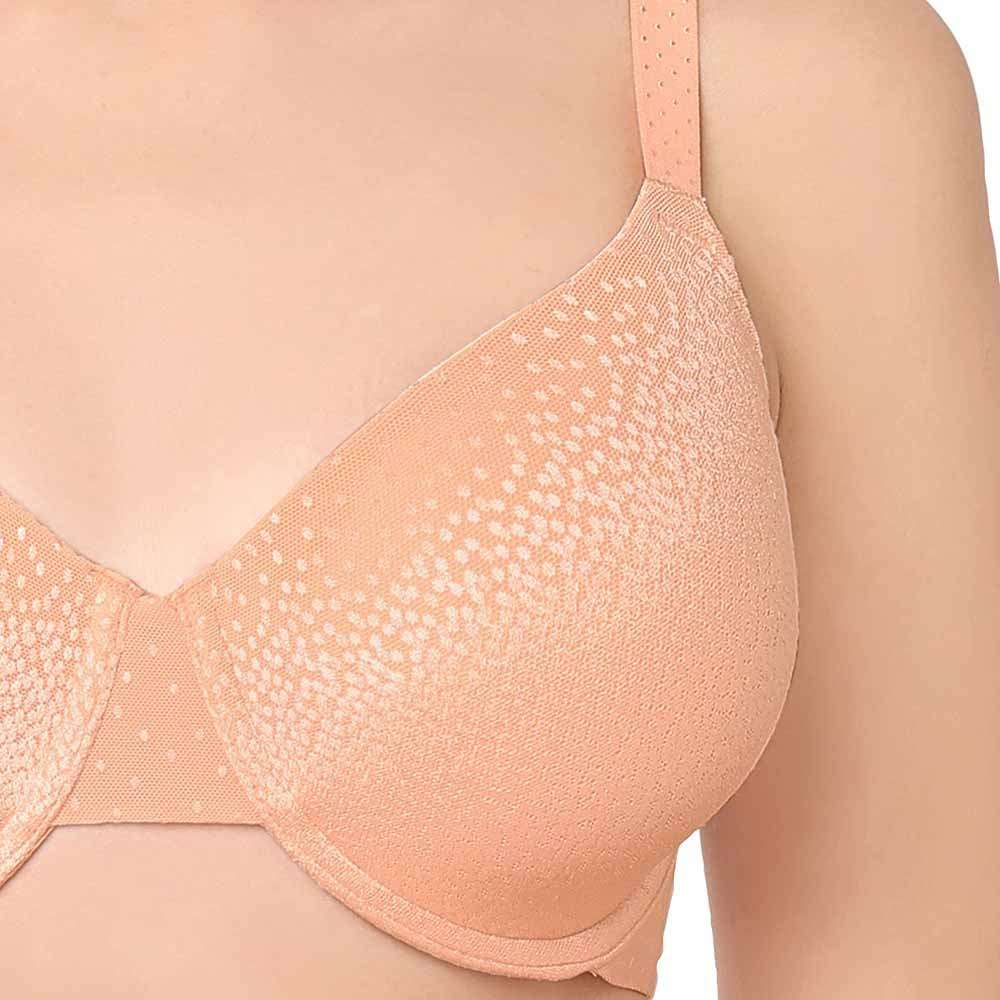 Back Appeal Contour Lightly Padded  Wired Full Cup Everyday Wear Plus Size Full Support Bra - Peach