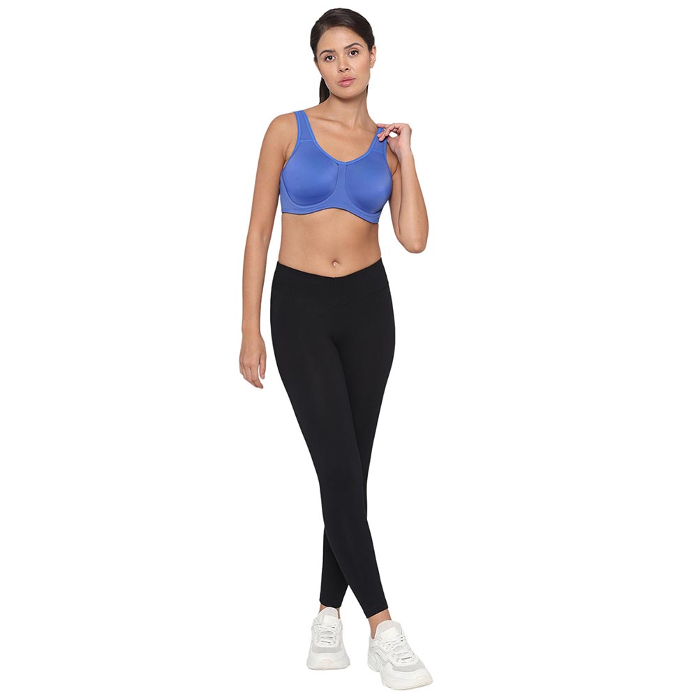 Sport Non Padded Wired Full Coverage Full Support High Intensity Sports  Bra - Dark Blue