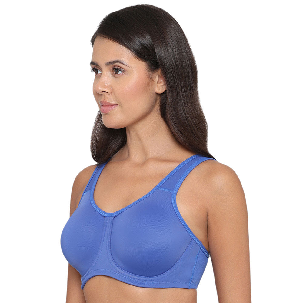 Sport Non Padded Wired Full Coverage Full Support High Intensity Sports  Bra - Dark Blue