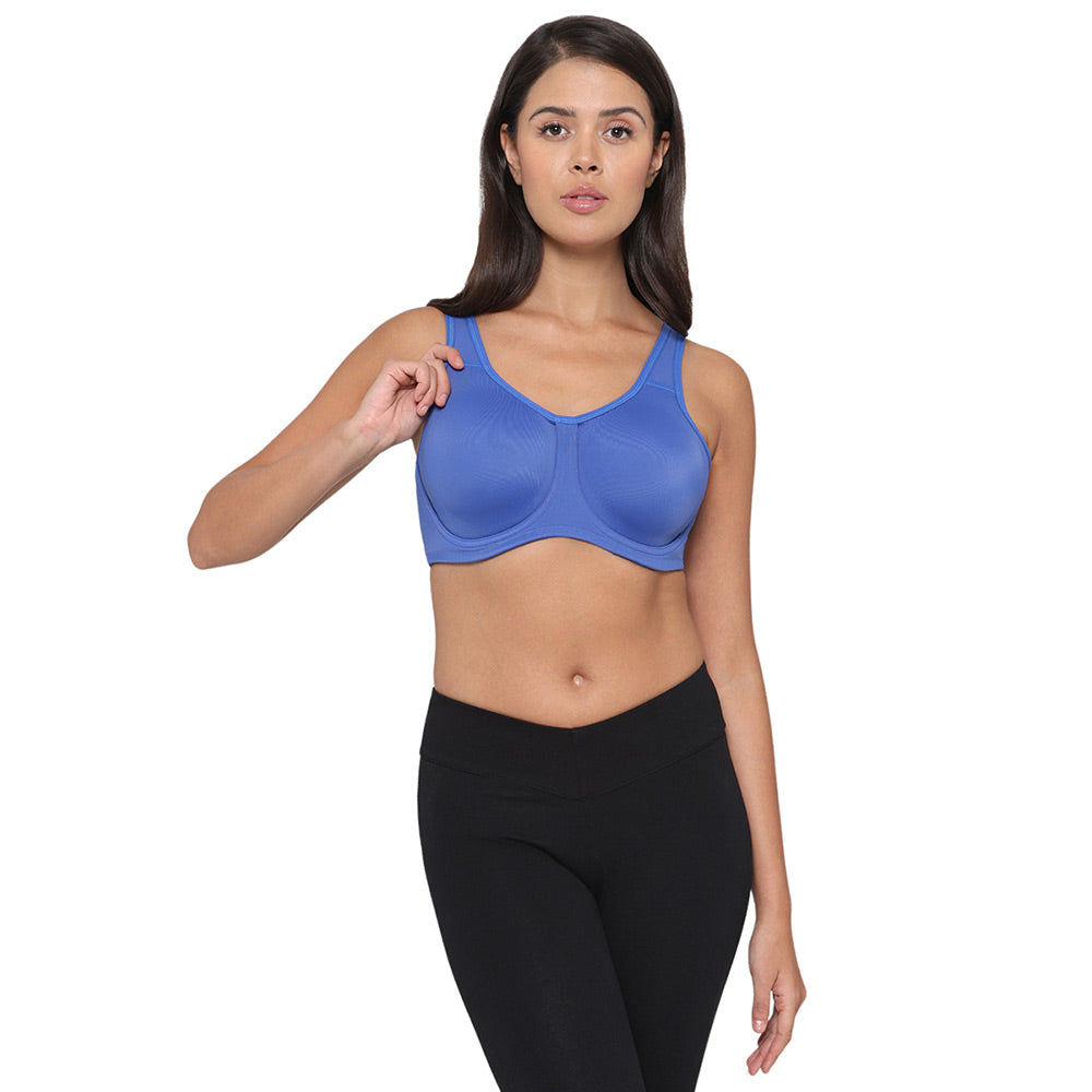 Sport Non Padded Wired Full Coverage Full Support High Intensity Sports  Bra - Dark Blue
