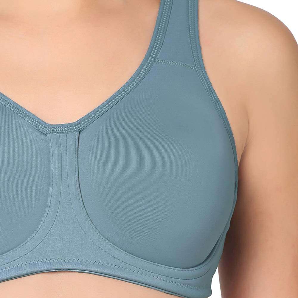 Sport Non Padded Wired Full Coverage Full Support High Intensity Sports Bra - Blue