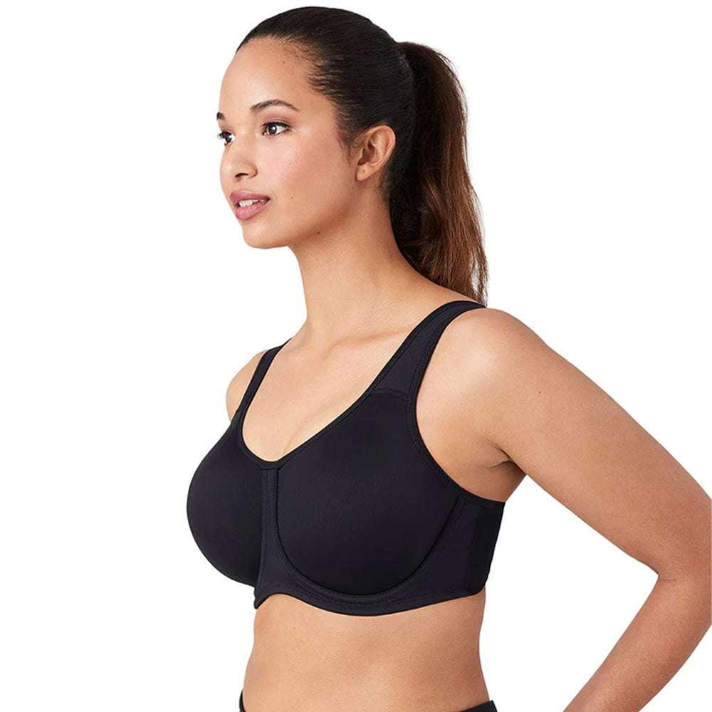 Sport  Non Padded Wired Full Coverage Full Support High Intensity Sports  Bra - Black