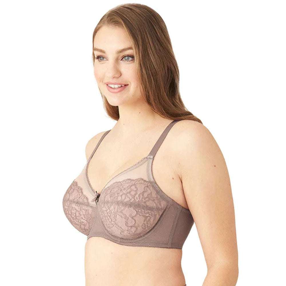 Retro Chic Non Padded Wired Full Coverage Full Support Everyday Comfort  Bra - Coffee