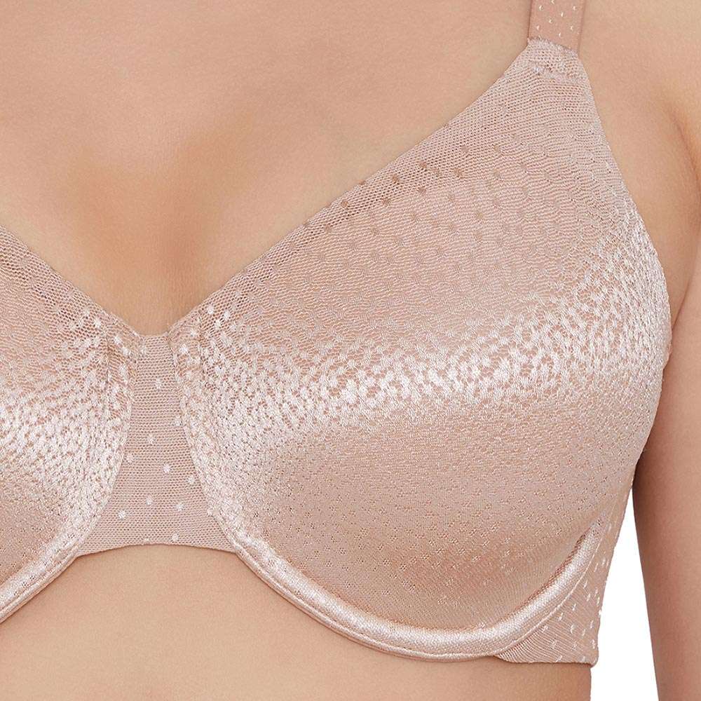 Back Appeal Non Padded Wired Full Cup Everyday Wear Plus Size Comfortable Full Support Bra - Beige