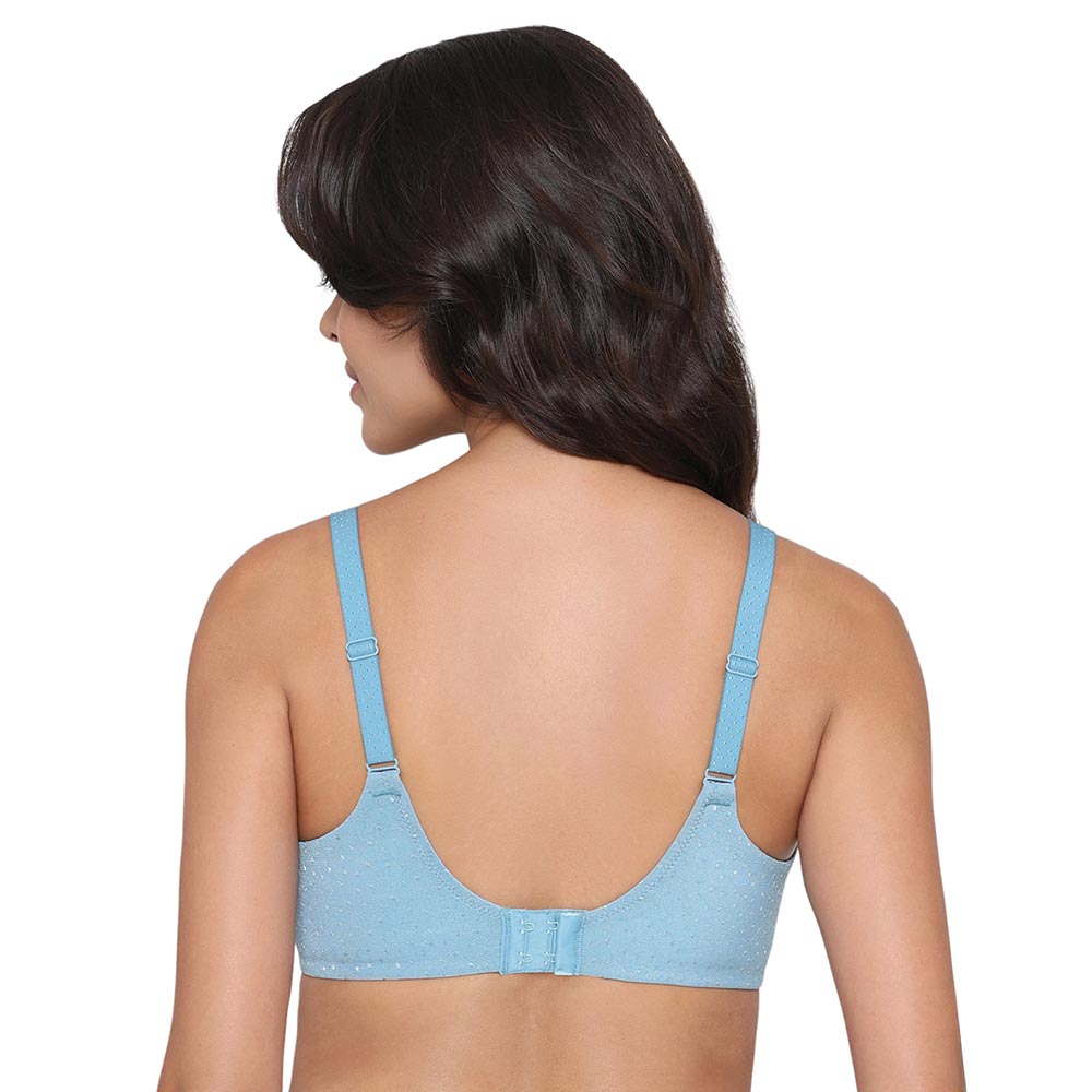 Back Appeal Non Padded Wired Full Cup Everyday Wear Plus Size Comfortable Full Support Bra - Sky Blue