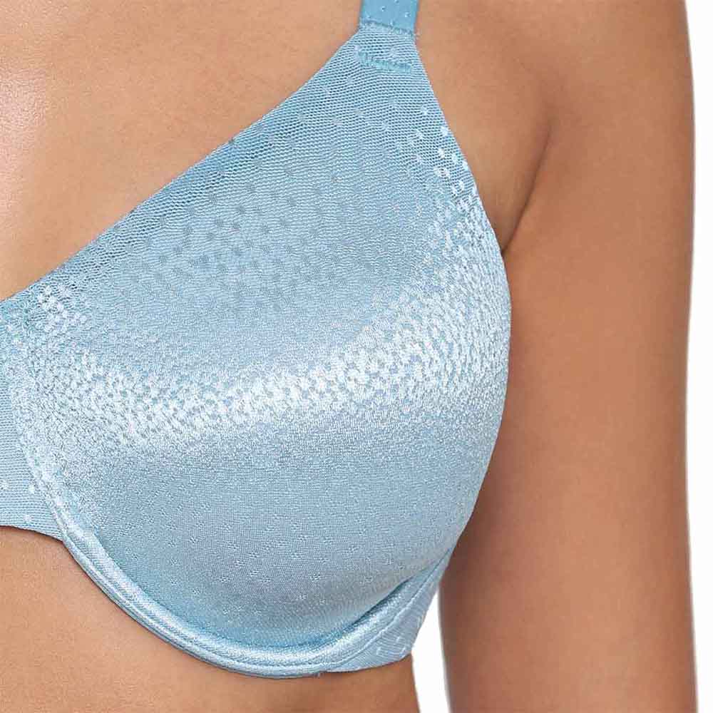 Back Appeal Non Padded Wired Full Cup Everyday Wear Plus Size Comfortable Full Support Bra - Sky Blue