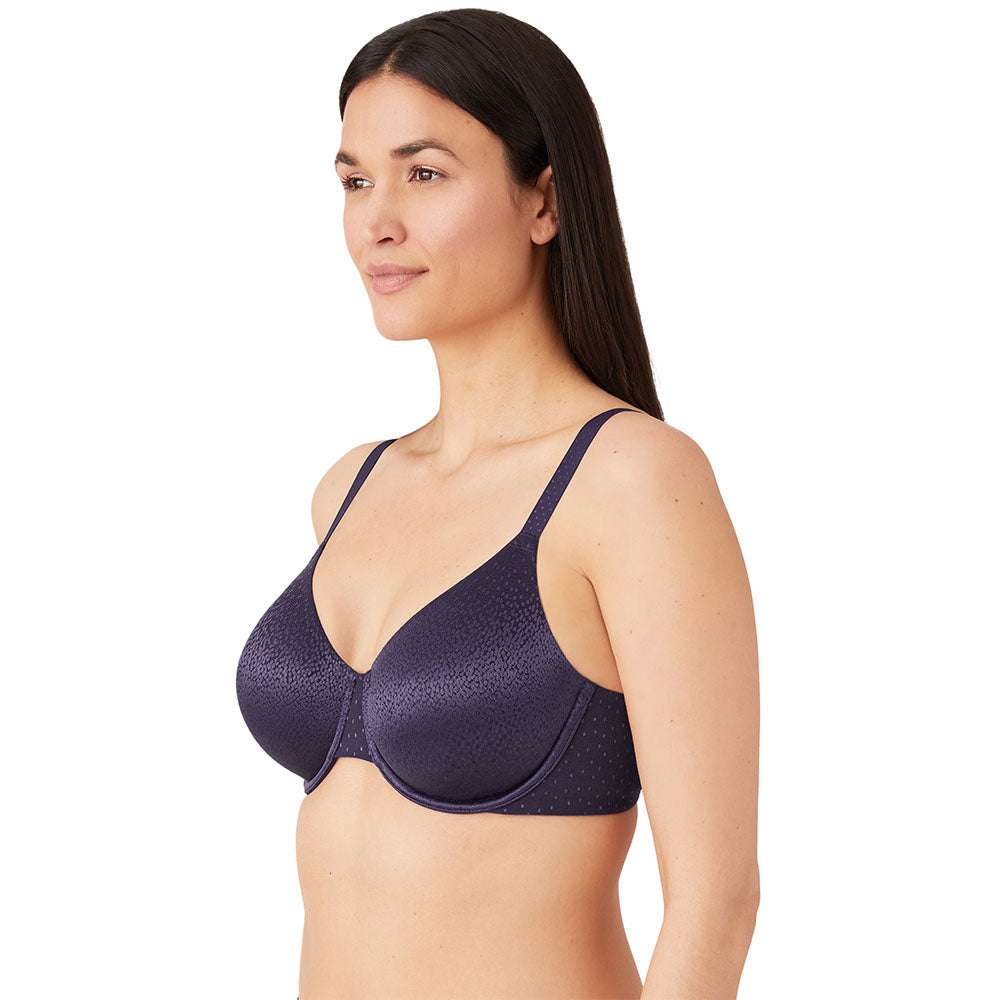 Back Appeal Non Padded Wired Full Cup Everyday Wear Plus Size Comfortable Full Support Bra - Navy Blue