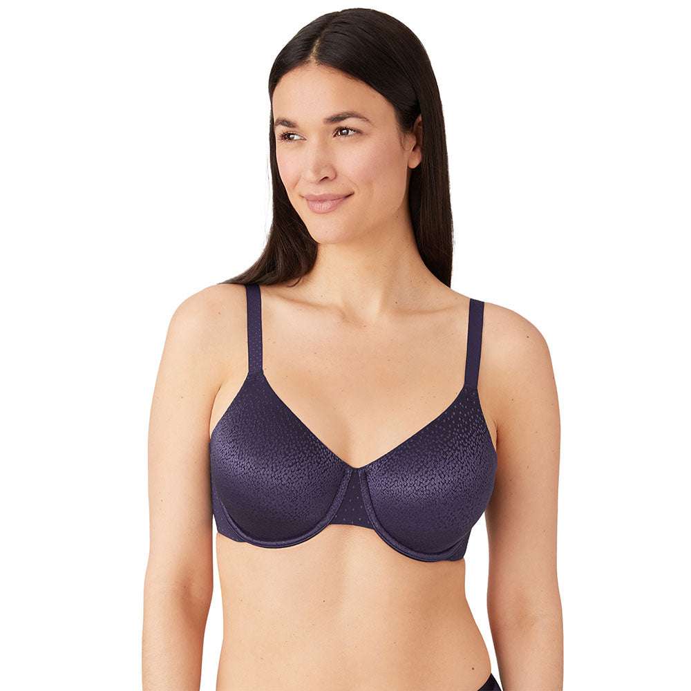 Back Appeal Non Padded Wired Full Cup Everyday Wear Plus Size Comfortable Full Support Bra - Navy Blue