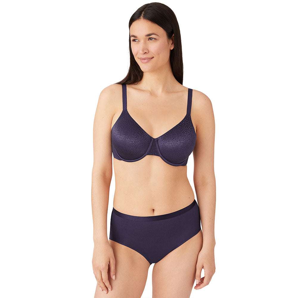 Back Appeal Non Padded Wired Full Cup Everyday Wear Plus Size Comfortable Full Support Bra - Navy Blue
