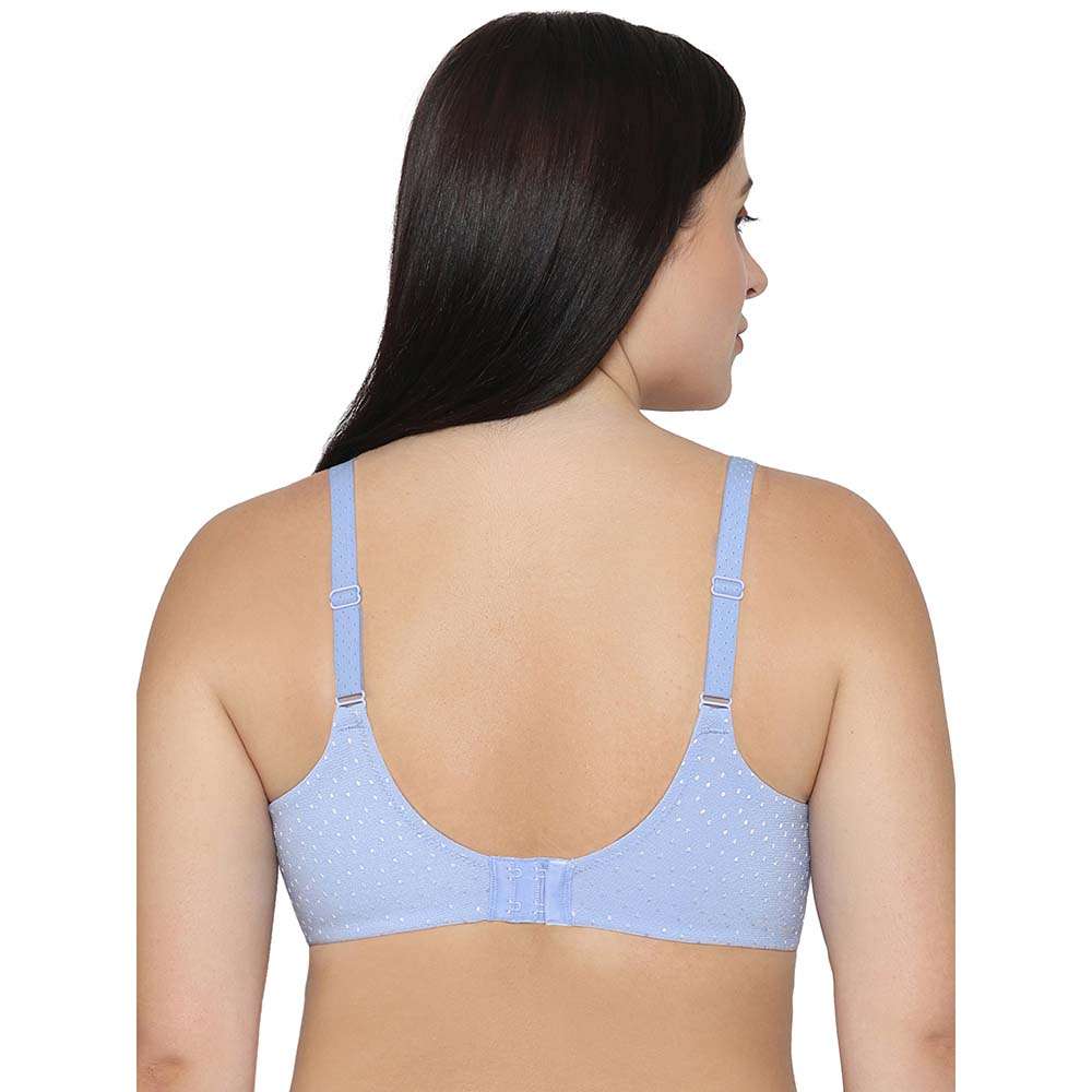 Back Appeal Non Padded Wired Full Cup Everyday Wear Plus Size Comfortable Full Support Bra - Light Blue