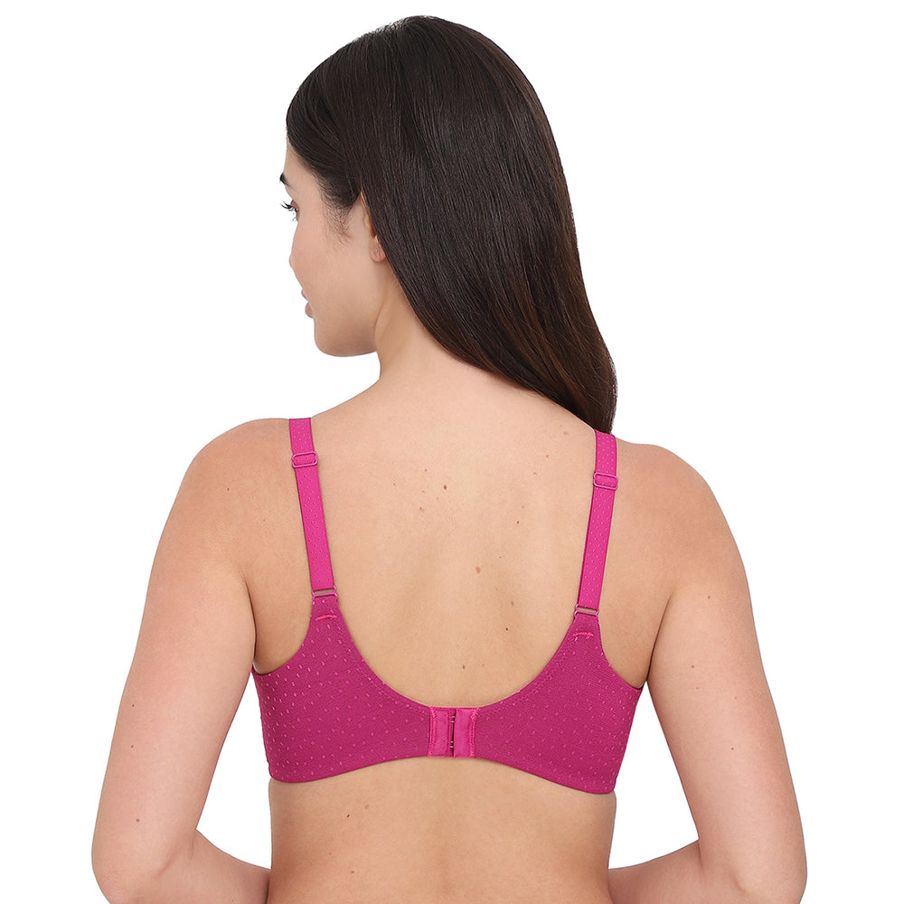 Back Appeal Non Padded Wired Full Cup Everyday Wear Plus Size Comfortable Full Support Bra - Magenta