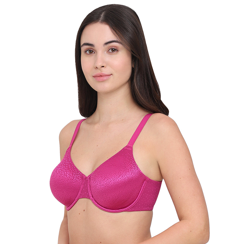 Back Appeal Non Padded Wired Full Cup Everyday Wear Plus Size Comfortable Full Support Bra - Magenta