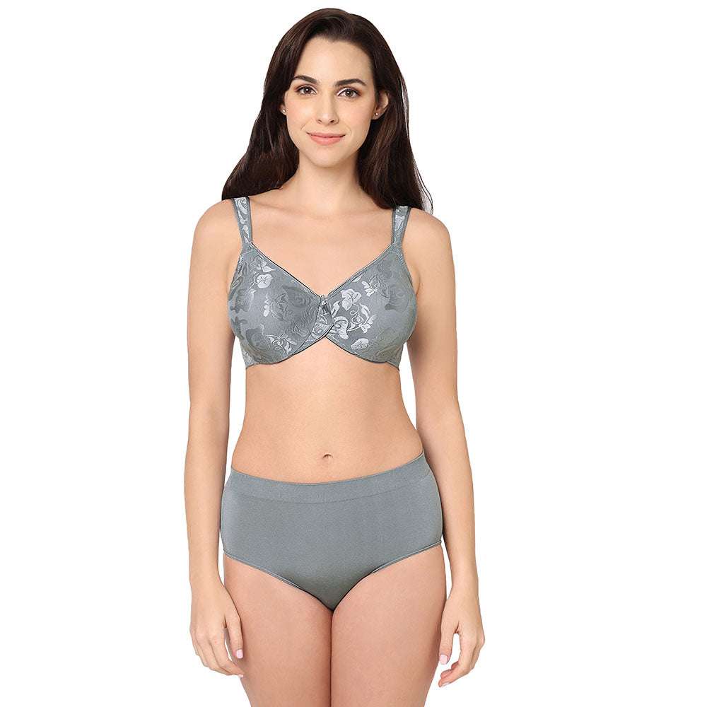 Awareness Non Padded Wired Full Coverage Full Support Plus Size Bra - Grey