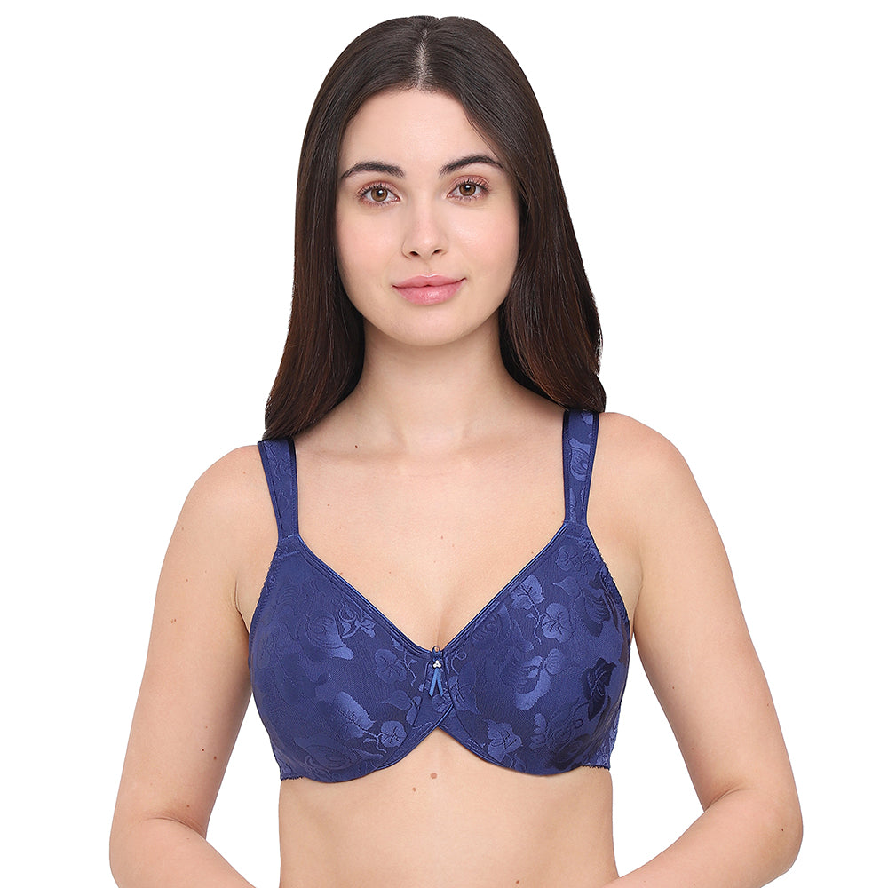 Awareness Non Padded Wired Full Coverage Full Support Plus Size Bra - Navy