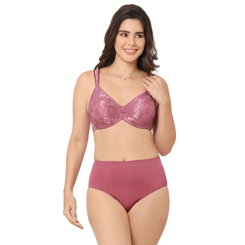 Awareness Non Padded Wired Full Coverage Full Support Plus Size Bra - Wine