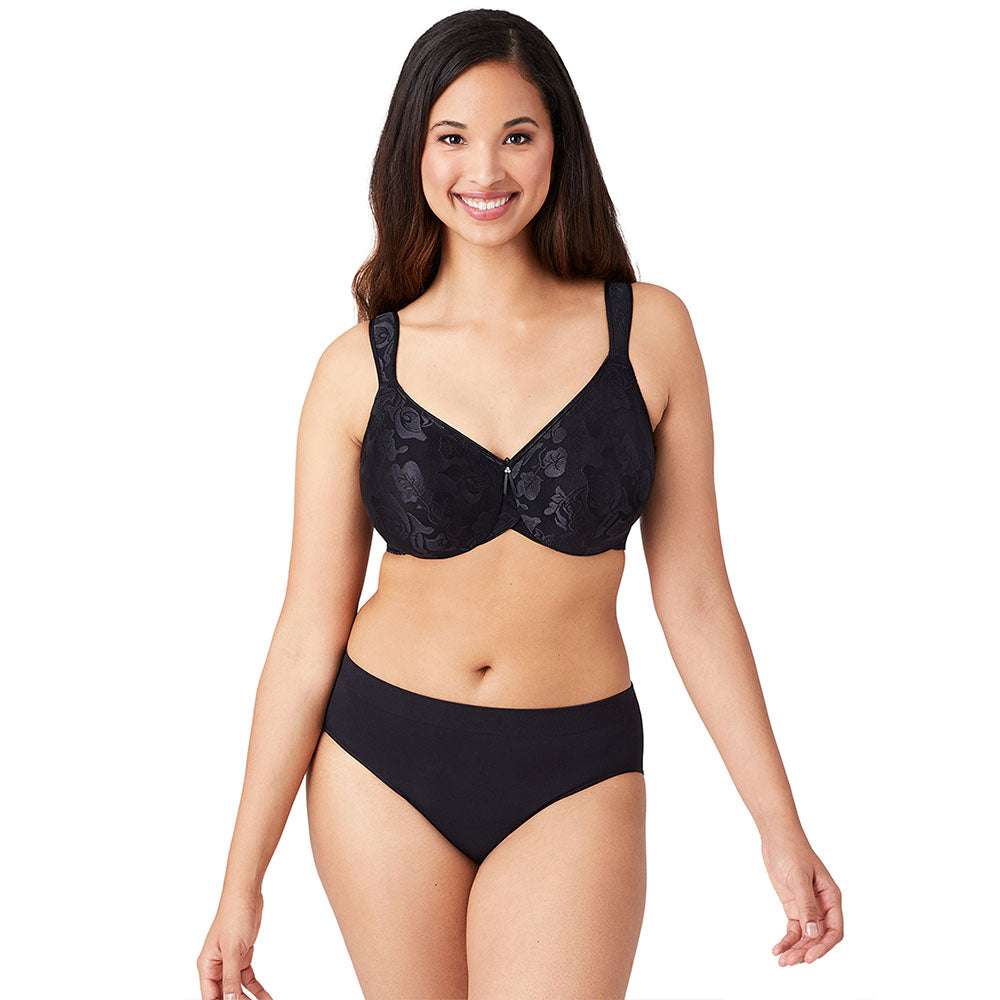 Awareness Non Padded Wired Full Coverage Full Support Plus Size Bra - Black