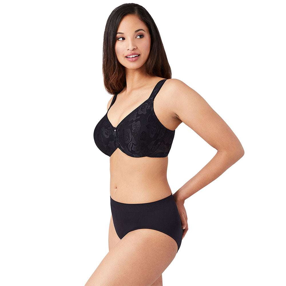 Awareness Non Padded Wired Full Coverage Full Support Plus Size Bra - Black