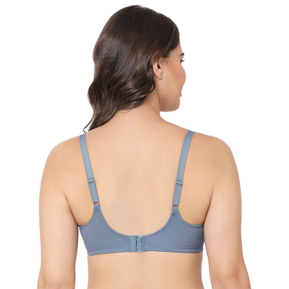 Visual Effects Non Padded Wired Full Cup Everyday Wear Plus Size Full Support Minimizer Bra - Blue