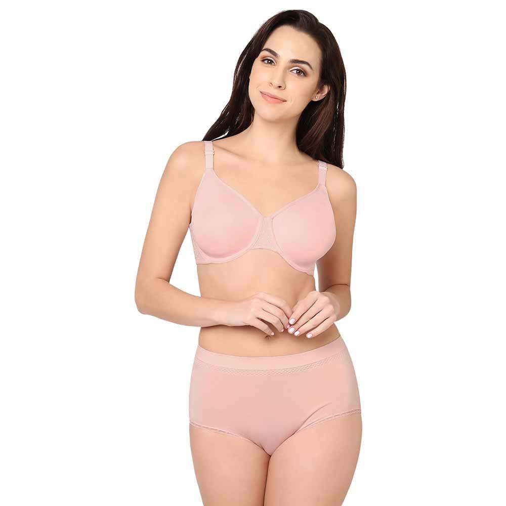 Back Appeal Minimizer Non-Padded Wired Full Coverage Full Cup Bra - Pink