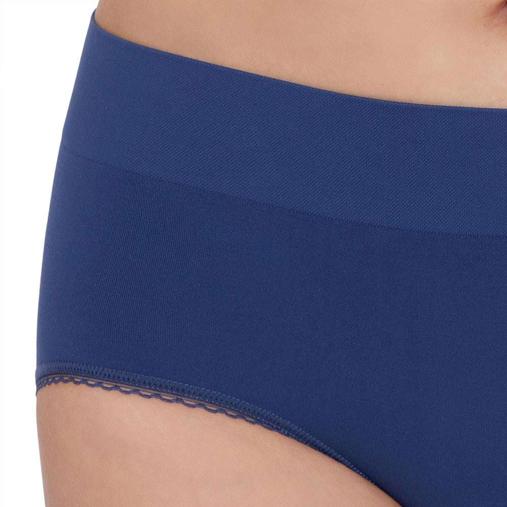 Feeling Flexible High Waist Full Coverage Everyday Wear Brief Panty - Navy Blue