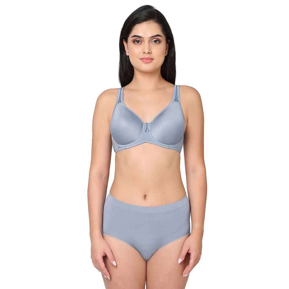 B-Smooth High Waist Full Coverage Everyday Wear Brief Panty - Light Indigo